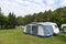 Caravan and shelter at the camping