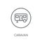 Caravan sign linear icon. Modern outline Caravan sign logo conce