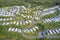 Caravan site park aerial view traveller holiday homes at Cloch site near Wemyss Bay