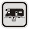 Caravan and sump, black silhouette, vector icon