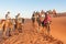 Caravan with tourists in the sahara desert