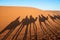 Caravan with tourists in the sahara desert