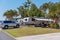 Caravan And Towing Vehicle Parked At Brisbane Holiday Village