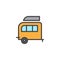 Caravan trailer home filled outline icon