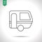 Caravan trailer illustration. Traveling simple flat vector icon