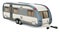 Caravan, travel trailer. 3D rendering