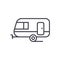 Caravan vector line icon, sign, illustration on background, editable strokes