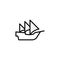 Caravel icon. line style icon vector illustration