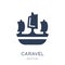 caravel icon. Trendy flat vector caravel icon on white background from Nautical collection