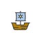 Caravel ship filled outline icon