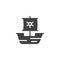 Caravel ship vector icon