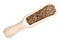 Caraway fruits in wood scoop cutout on white