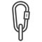 Carbine line icon, World snowboard day concept, Hiking carabiner sign on white background, Carbine equipment icon in