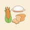 Carbohydrate Food colored grain food vector illustration