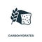 Carbohydrates icon. Monochrome sign from diet collection. Creative Carbohydrates icon illustration for web design