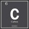 Carbon chemical element, dark square symbol