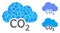 Carbon Cloud Mosaic Icon of Round Dots