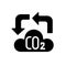 Carbon cycle black glyph icon