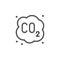 Carbon dioxide cloud line icon