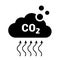 Carbon dioxide CO2 emission vector icon