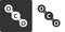 Carbon dioxide molecule, , flat icon style. Stylized rendering. Atoms shown as circles.