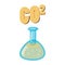 Carbon dioxide in test flask, CO2 icon