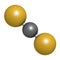 Carbon disulfide (CS2) molecule. Liquid used for fumigation and as insecticide