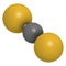 Carbon disulfide (CS2) molecule. Liquid used for fumigation and as insecticide