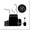 Carbon emissions glyph icon