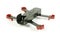 Carbon fiber racing drone frame isolated on the white background