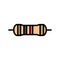 carbon film resistor electronic component color icon vector illustration