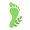 Carbon footprint with branch. Eco friendly vector icon design. Zero emissions, carbon neutral