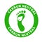 Carbon footprint. Carbon neutral icon stamp. Reduce carbon emissions. Green symbol of global warming. Protection of