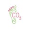 Carbon footprint. Ecology, global warming symbol. Editable vector illustration