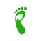 Carbon footprint. Reduce carbon emissions. Green symbol of global warming. Protection of ecology, environment. Human