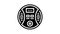 carbon monoxide detector glyph icon animation