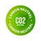 Carbon neutral vector icon, co2 neutral green color