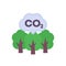 carbon offset icon, co2 emissions reduction