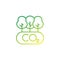 carbon offset and reducing co2 gas line icon