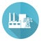 Carbon power plant blue vector icon, flat design illustration in eps 10