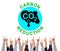 Carbon reduction concept pointed by several fingers