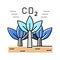 carbon sequestration future technology color icon vector illustration