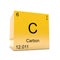 Carbon symbol yellow cube