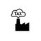 Carbon tax factory black icon