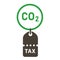 Carbon tax price label of CO2 emissions compensation icon