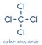 Carbon tetrachloride tetrachloromethane solvent molecule. Skeletal formula.
