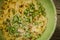 Carbonara with Fresh Peas and Fettuccine Noodles