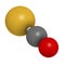 Carbonylsulfide (COS) molecule. Foul smelling gas, naturally present in the atmosphere and in cheese, cabbage, etc