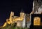 Carcassone medieval castle night view.