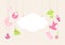 Card Baby Icons Girl And Cloud Background Dots Beige